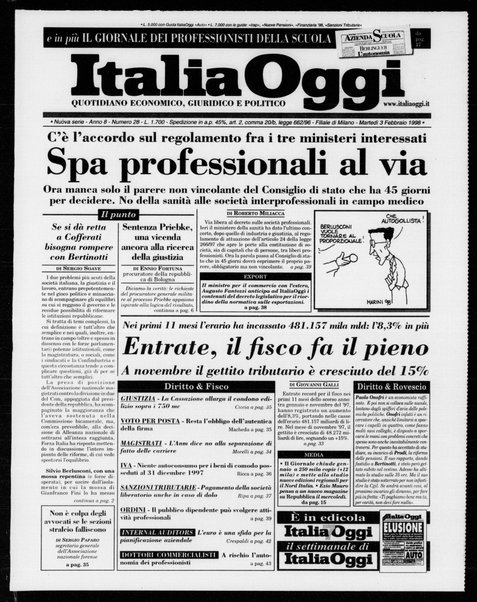 Italia oggi : quotidiano di economia finanza e politica